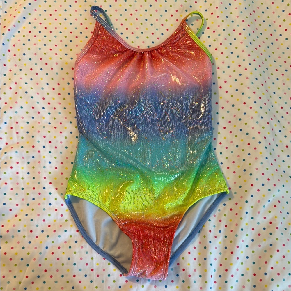 Rainbow Shimmer One-Piece Swimsuit New Without Tag